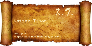 Katzer Tibor névjegykártya